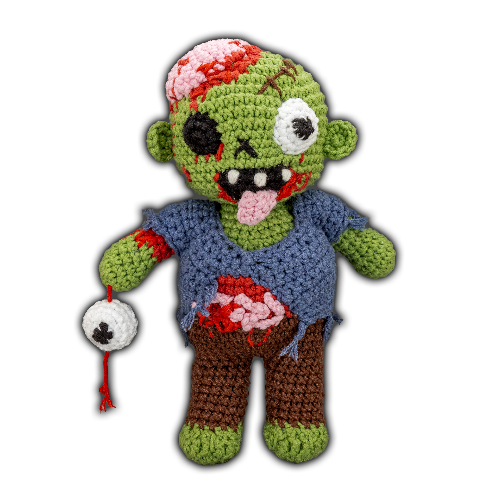 háčkovaný zombík handmade, amigurumi zombík, ručně háčkovaný plyšák
