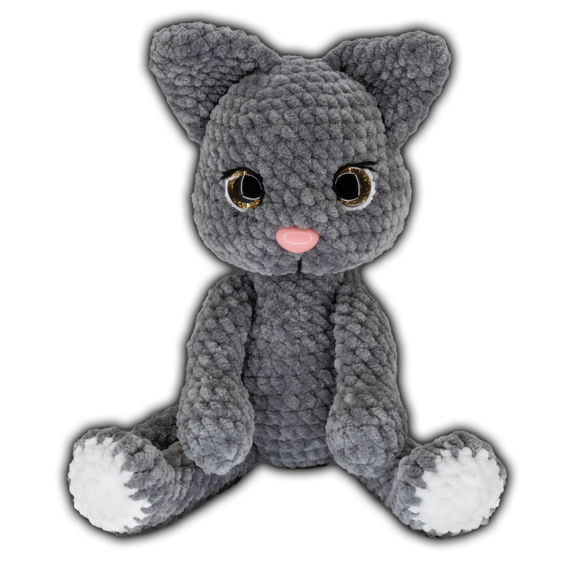háčkovaná kočička handmade, amigurumi kočička, ručně háčkovaný plyšák