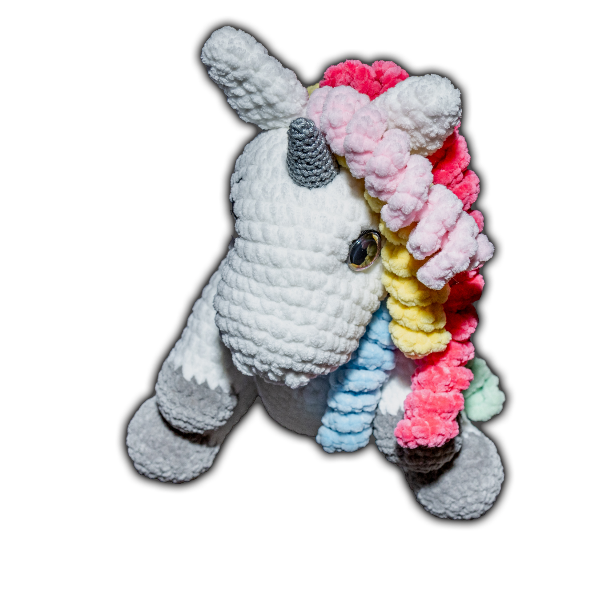 háčkovaný jednorožec handmade, amigurumi jednorožec, ručně háčkovaný plyšák