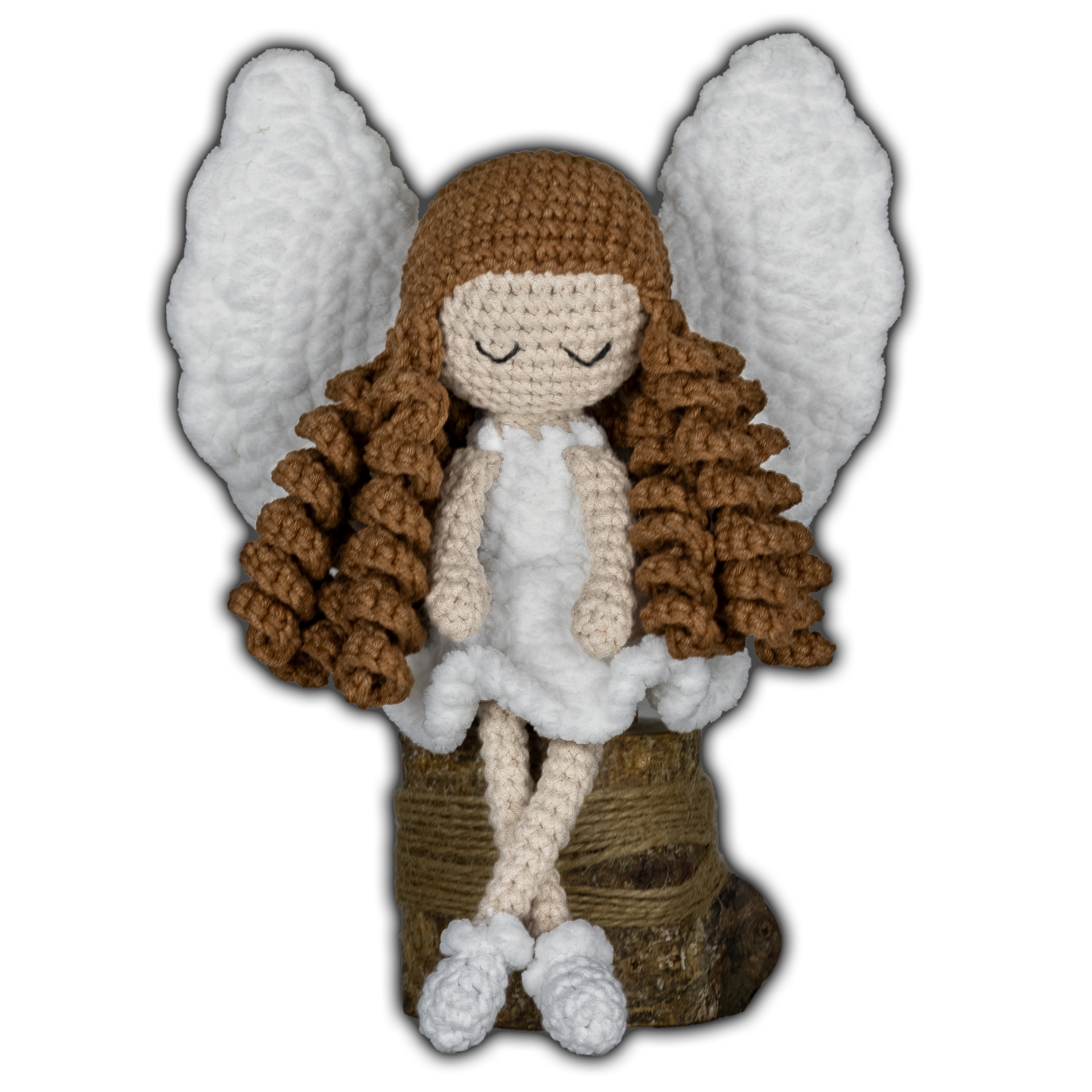 háčkovaná andělka handmade, amigurumi andělka, ručně háčkovaný plyšák