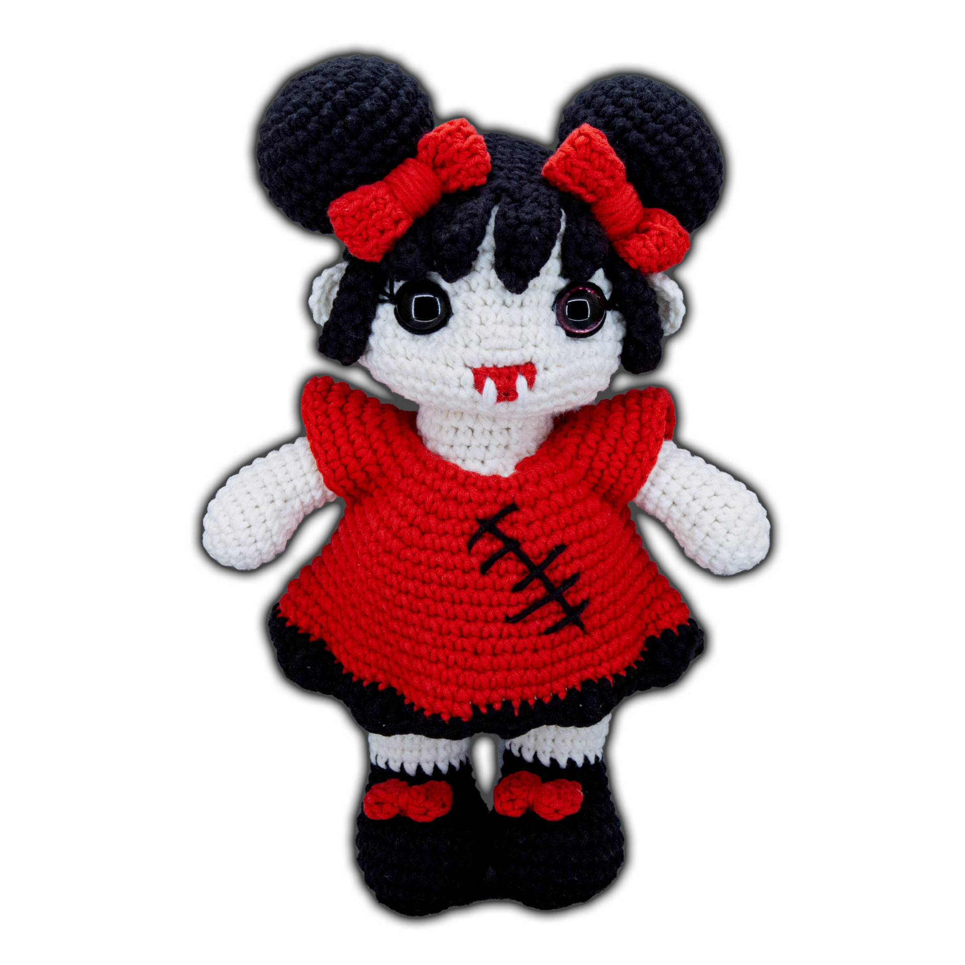 háčkovaná upírka handmade, amigurumi upírka, ručně háčkovaný plyšák